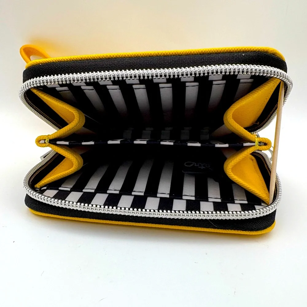 Marc Tetro Dachshund Dog Yellow Zipper Wallet NWT